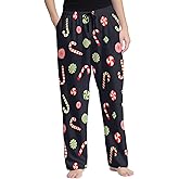 Candy Christmas Men's Pajama Pants with Pockets Elastic Waistband Breathable Lightweight Sleep Pants for Men Soft Lounge Pants M