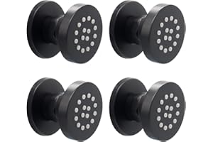 HOMEDEC 2inch Round Brass Showerhead Shower Jet Massage Spa Body Sprays Wall Mount, 4pcs, Matte Balck