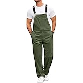 Runcati Mens Corduroy Bib Overalls Casual Adjujstable Strap Workwear Fashion Fall Winter Loose Fit Jumpsuit