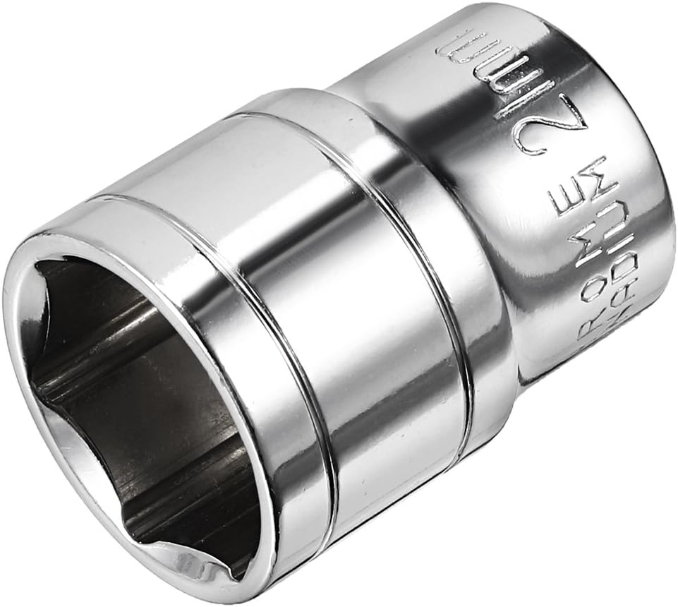 sourcing map 1/2-Inch Drive 21mm 6-Point Shallow Socket, Metric, Cr-V