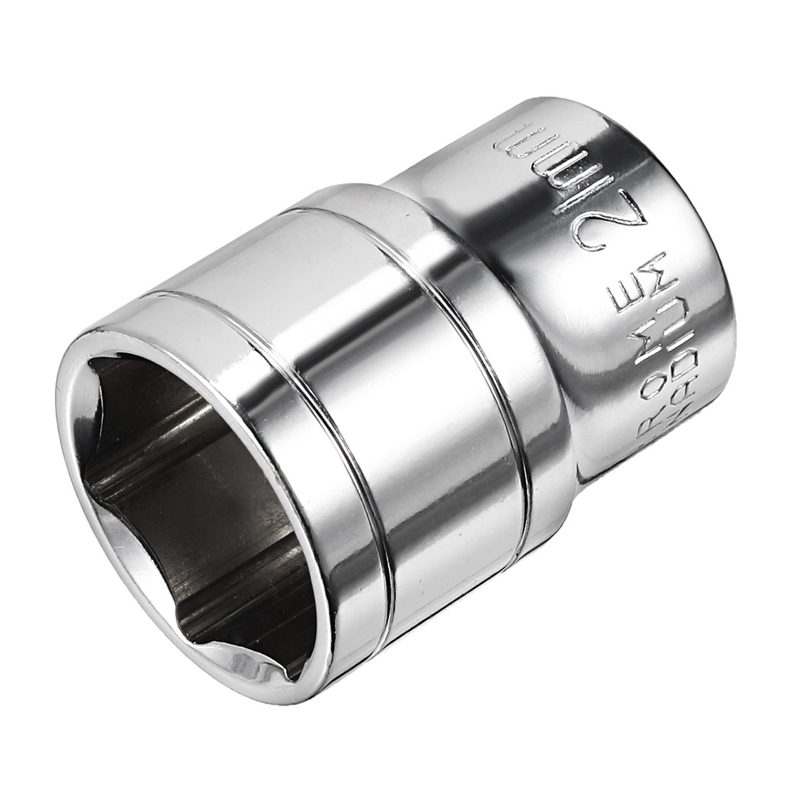 sourcing map 1/2-Inch Drive 21mm 6-Point Shallow Socket, Metric, Cr-V