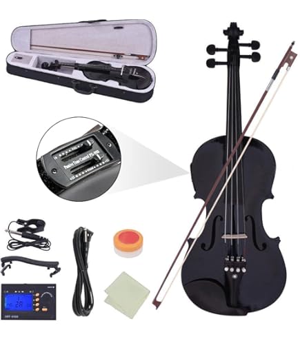 Amazon.com: Stagg EVN 4/4 BK Silent Violin Set with Case - Black