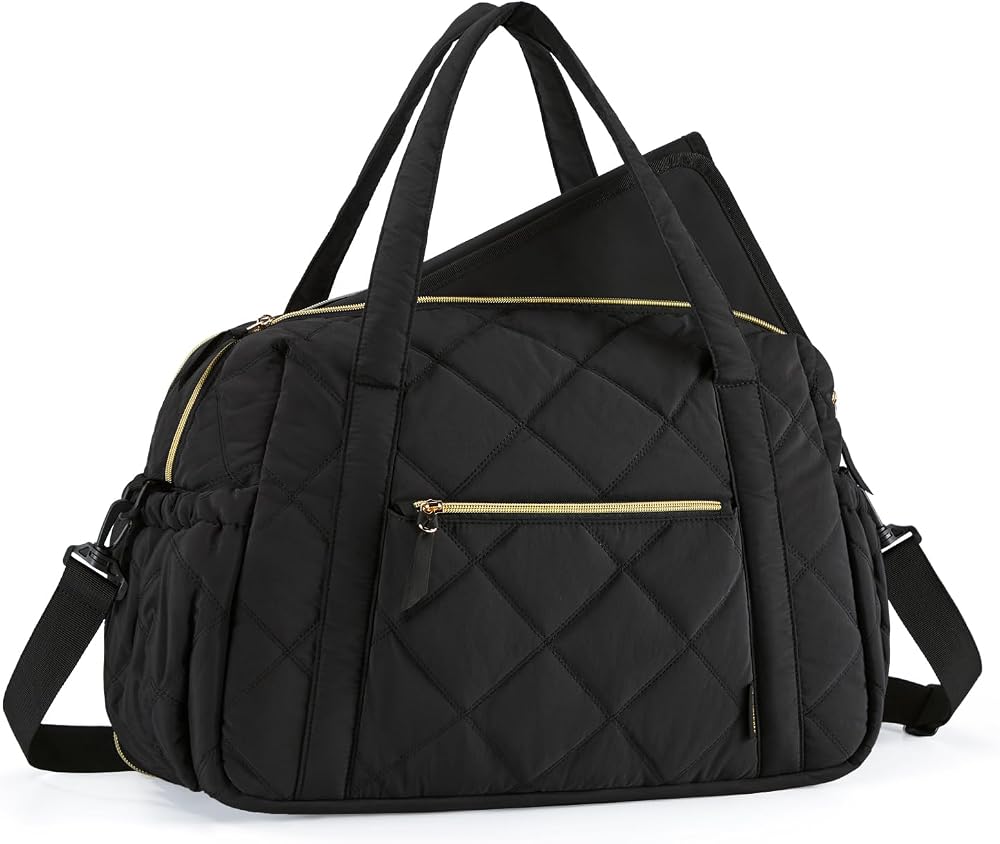 MOMMORE Large Expandable Diaper Bag Tote Quilted Hospital Bag for 2 Kids Twins