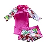 Toddler Boy Girl Swimsuit Kids Two Piece Round-Neck