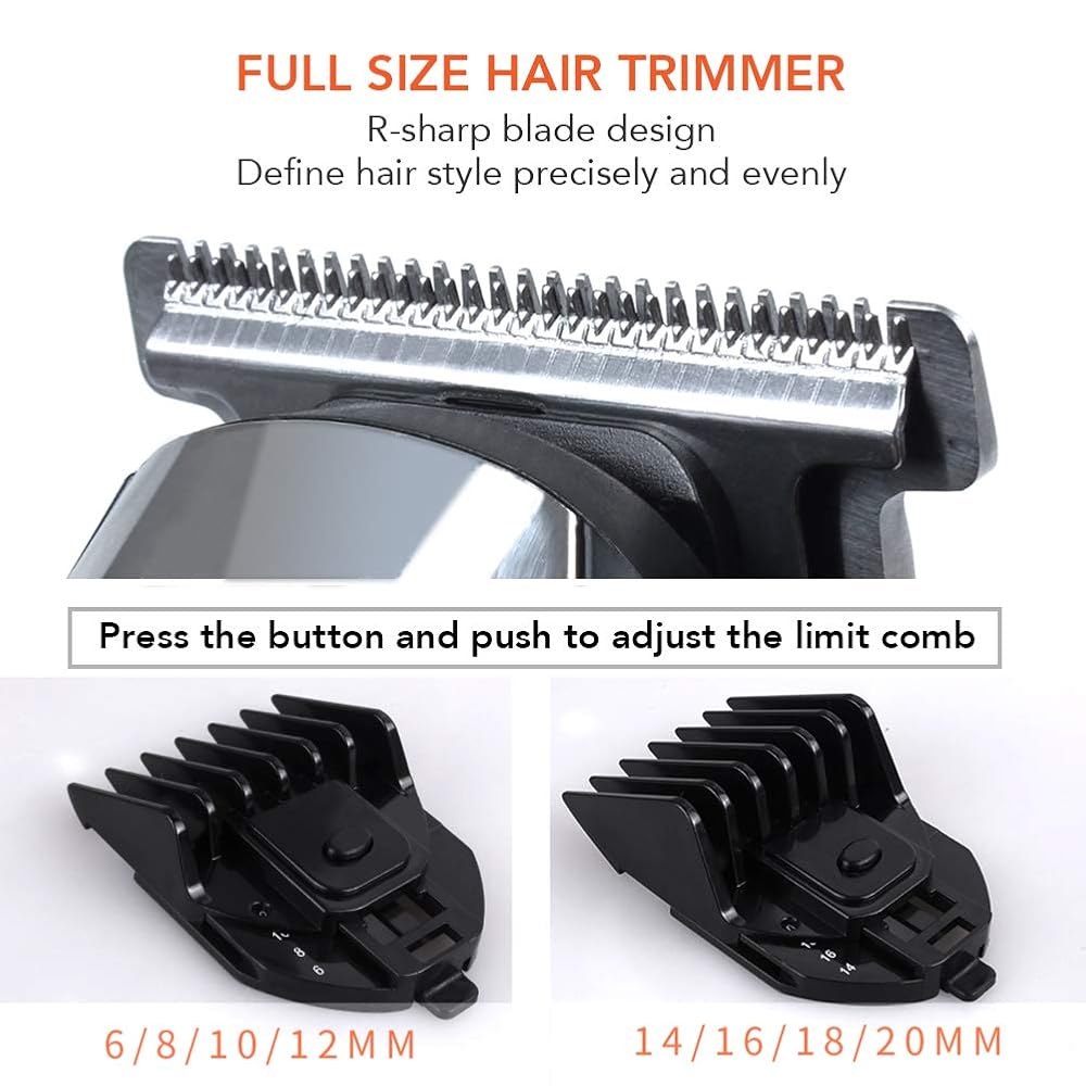 Beard Trimmer for Men, Rechargeable Cordless Kit with Stand Waterproof