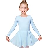 Stelle Ballet Leotards for Girls Long Sleeve Toddler Dance Leotard Outfits with Skirt Classic(Little/Big Kid)