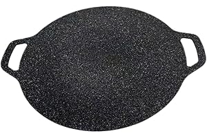 jojofuny Outdoor Barbecue Grill Pan Round BBQ Griddle Pan for Outdoor Grilling Stovetop Use