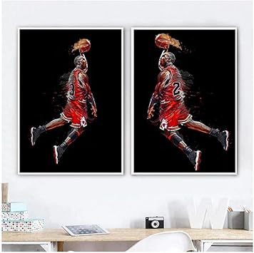 artppolr Abstrakte Kunst Malerei Michael Jordan Poster Fly Dunk