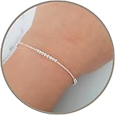 Annika Bella Beads Chain Bracelet, Minimalist Stackable Bracelets, Dainty Hand Chains for Women in Silver/Gold