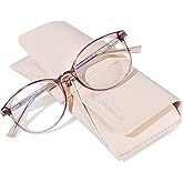 OPTOFENDY TR90 Reading Glasses for Women, Fashion Round Blue Light Blocking Computer Readers with Anti Eyestrain & UV Glare