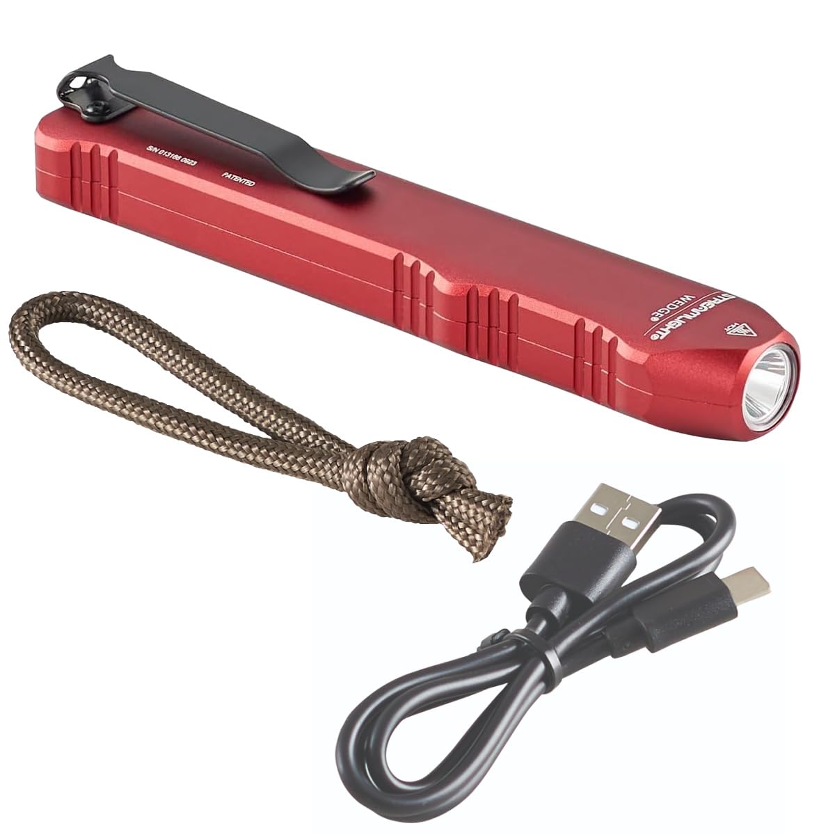 Streamlight 88814 Wedge 1,000-Lumen Max 300-Lumen Standard 1,200-Candela Flat Everyday Carry Flashlight, Includes USB-C Cable and Lanyard, Red Image