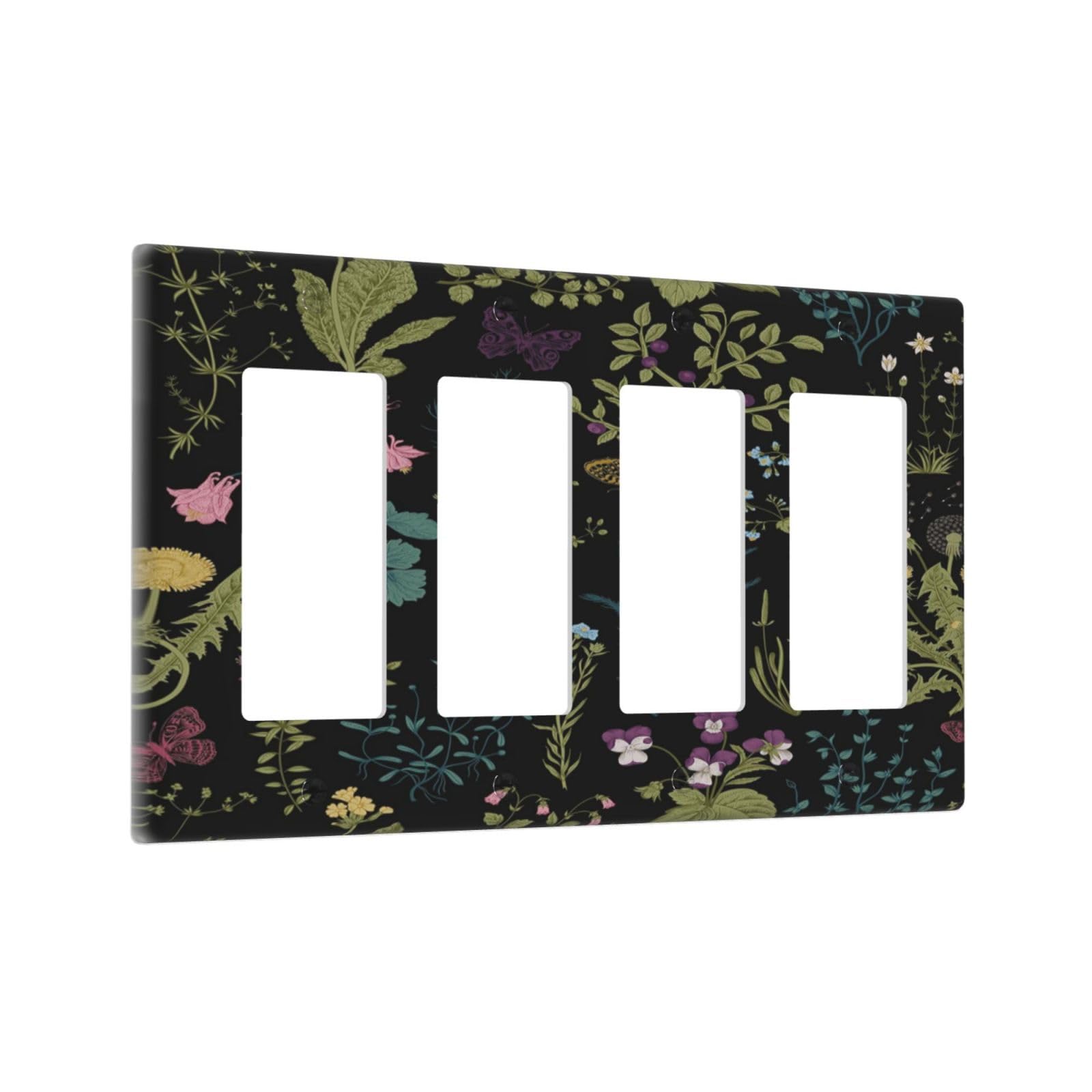 Vintage Black Herbs Floral Botanical Darkground 4