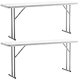 BTEXPERT 6-Foot - 72" Long White Granite Plastic