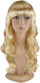 TRIXES Bombshell Wig 20in Blonde Fringe Long Hair Cosplay Fancy Dress view 9