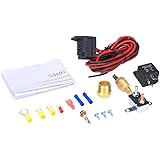 CISNO 175 - 185 Degree Electric Cooling Fan Thermostat Relay Switch Kit Temp Sensor Temperature Switch 40 amp