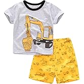 Boys Pajamas 100% Cotton Toddler 2 Piece Short Sleeve Pjs Kids Summer Sleepwear Clothes Set 3t-10t