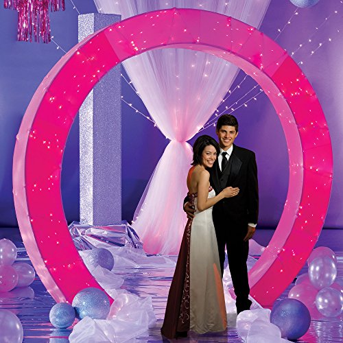 8 ft. 6 in. Black Luminescent Circle Arch Fabric Slip Standup Photo Booth Prop Background Backdrop Party Decoration Decor Scene Setter Cardboard Cutout