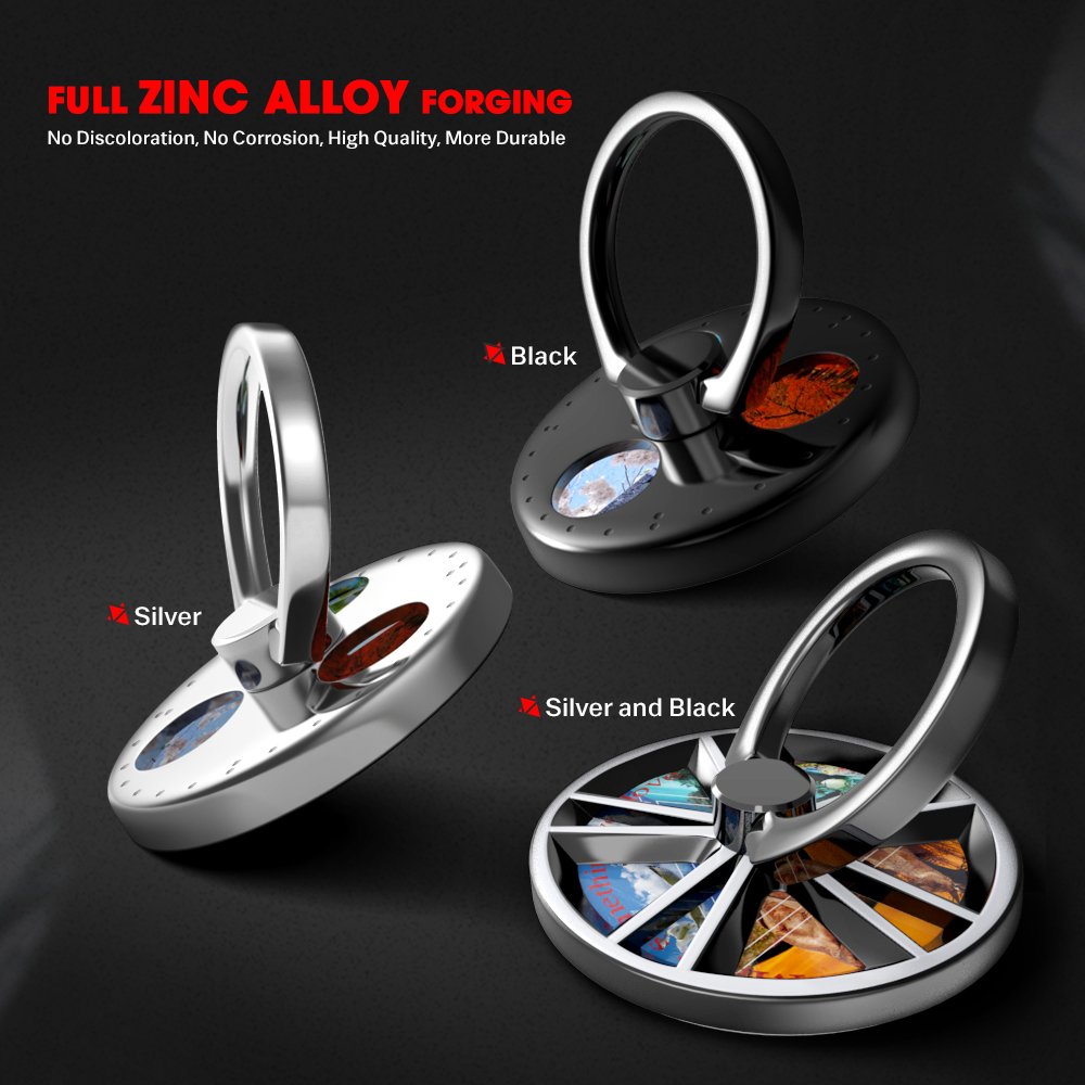 Spinner Ring Stands Gip with Hand Fidget Spinner Knob Portion Function for Smart Cellphone Mount (Dark Grey)