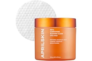 APRILSKIN Carrotene Clarifying Pads | Oily, sensitive, acne-prone skin | Vegan, Cruelty-Free, exfoliating, fights acne & pore-tightening | 60 Pads | No sulfates and Artificial Fragrance