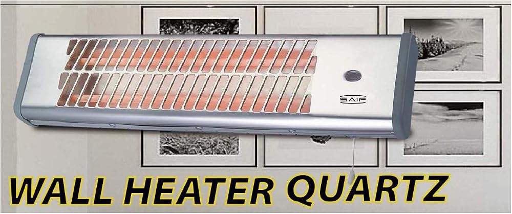 Qollection Quartz Wall Heater Bathroom Patio 600W/1200W 2 Settings Pull UK Plug
