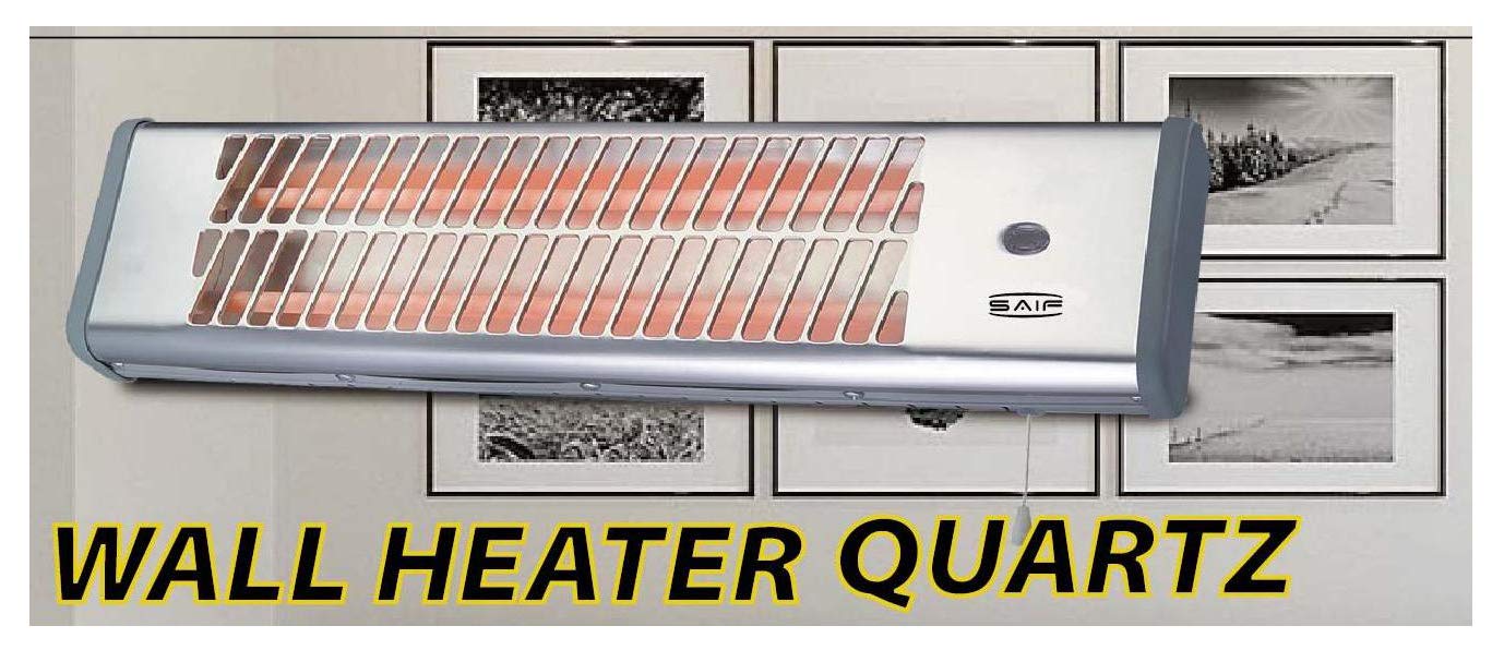 Bathroom Patio Wall Heater 1200w Quartz Chrome Sliver Suitable Wall Mounted Electric Heater – 3 Power Settings, Adjustable Temperature/Thermostat, Heater Thermal Safety Cut off UK BS 3 Pin Plug