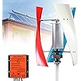 HENGCMM Wind Turbine Generator 3000W 12V 24V 48V with 3 Blades 3 Phase Wind Generator Power Vertical Axis Wind Turbine with Controller Kit for Hybrid Wind Solar System,24V