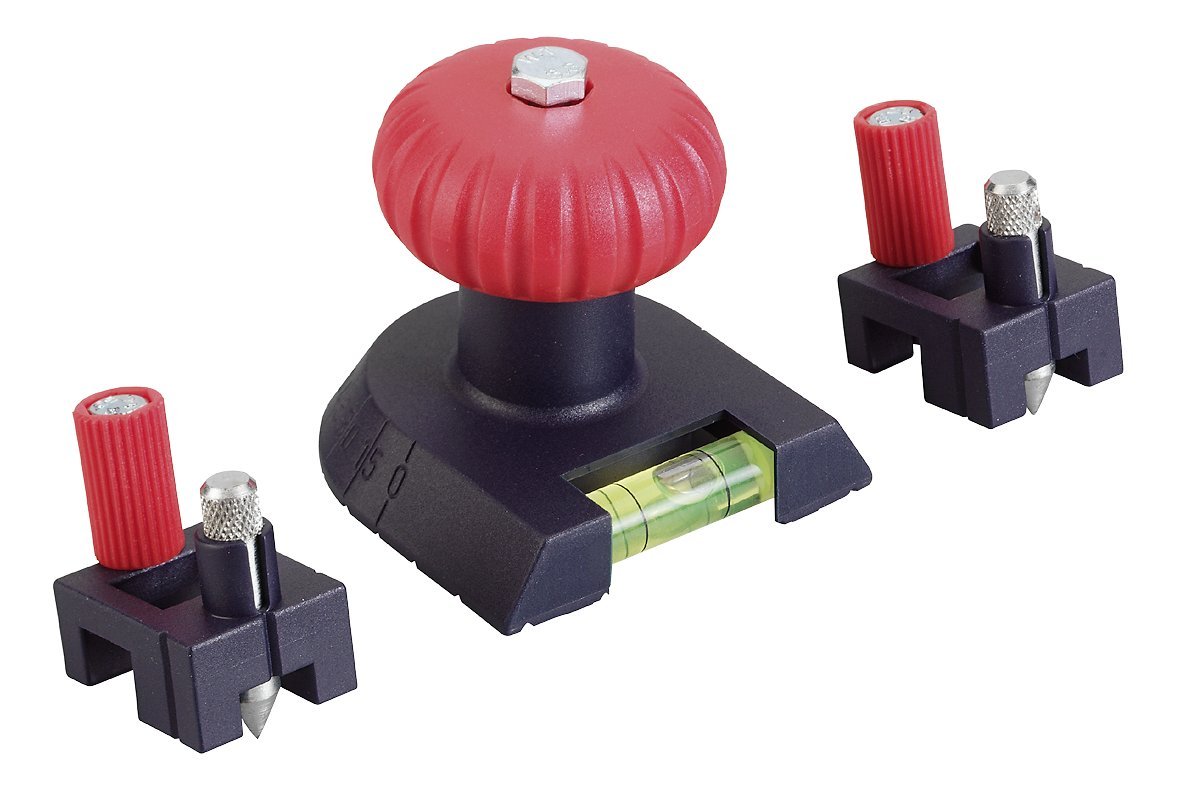 kwb LINE MASTER Handle Set including Drill Point Marker, Level with Bubble Vial and Centering Tips, Mehrfarbig, Bohrpunktmarkierer