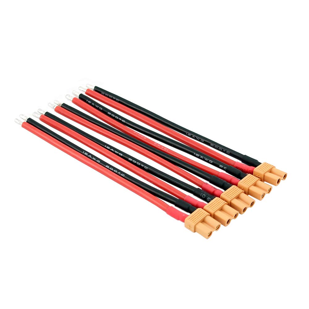 BDHI 5pcs XT30 / XT-30 Female Connectors w/ 10cm 16awg Wire for Turnigy / Zippy(BDHI-19)