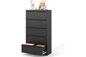 EKJ 5 Drawer Lateral File Cabinet, Black Metal Lateral Filing Cabinet for Home Office, Steel Wide Filing Cabinets for Letter/Legal/A4/F4 Hanging File Folders (Black)