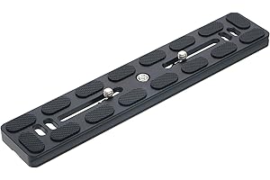 HITHUT PU-200 200mm Universal Lengthened Quick Release Plate Slide Rail with D-Ring Screw for Tripod Ball Head DSLR Camera, A