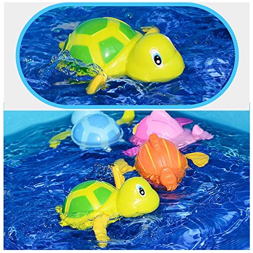 VCOSTORE 3 Pcs Bath Swimming Wind Up Toys for Baby Toddlers, Cute Turtle Baby Bathtub Floating Water Bathing Pool Fun Toys for Boys Girls - Thumbnail 6