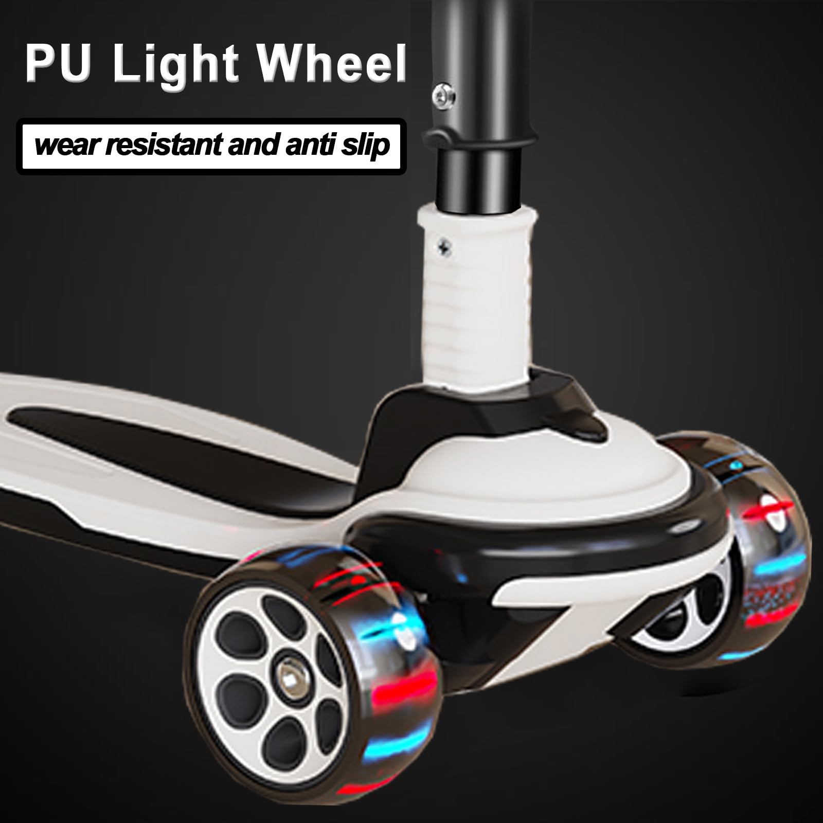 Kick Scooter for Kids Ages 3-12, 5 Adjustable Height Foldable Scooter with 3 LED Light Wheels, Outdoor Activities for Toddlers Boys Girls, Max Load up to 240 lbs