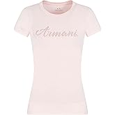 Armani Exchange Women's Short Sleeve Classic Script Logo Scoop Neck Tee, Vegas, Large
