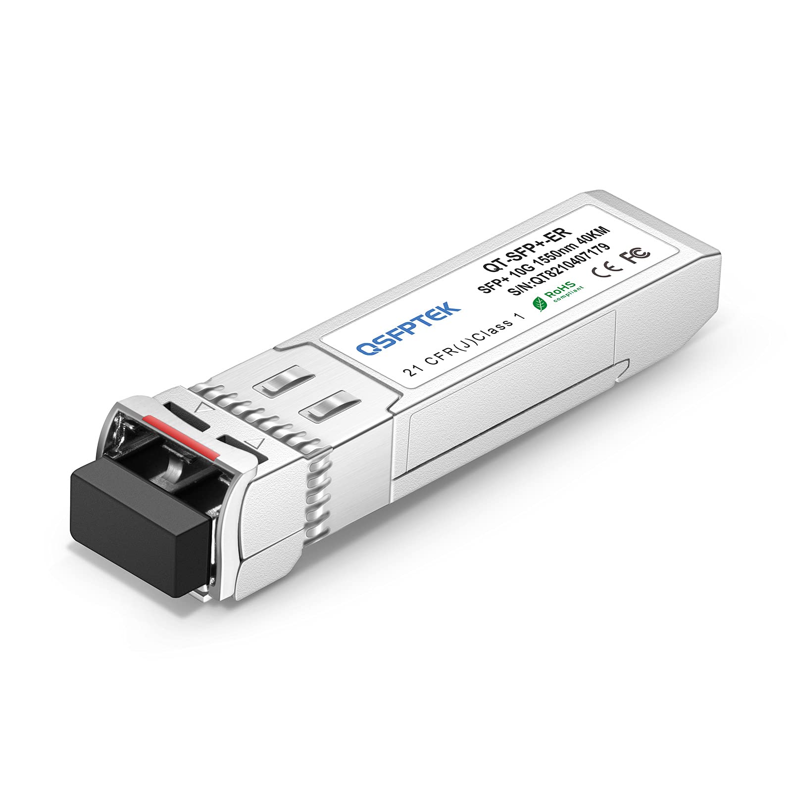 QSFPTEK 10G SFP+ Module LC Single-Mode Transceiver 10GBASE-ER for Cisco SFP-10G-ER, Ubiquiti, Netgear, Mikrotik, D-Link, TP-Link, Broadcom (1550nm, 40km, with DDM) — image 1