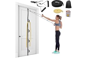 ATENTO Shoulder Rehab Pulley System with Foam Handles│Arm Pulley with Muti-Anchor Door Strap for Physical Therapy Exercises │Latex Resistance Bands for Assisting Rotator Cuff, AC Joint, Shoulder Pain