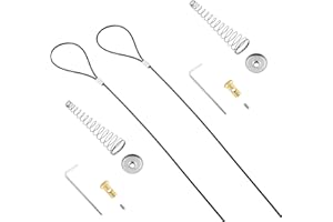 Biaungdo 2 Sets Gate Latch Cable Pull, Black Spring with Adjustable Door Latch Gate Opener for Metal Wooden Fence, Garden