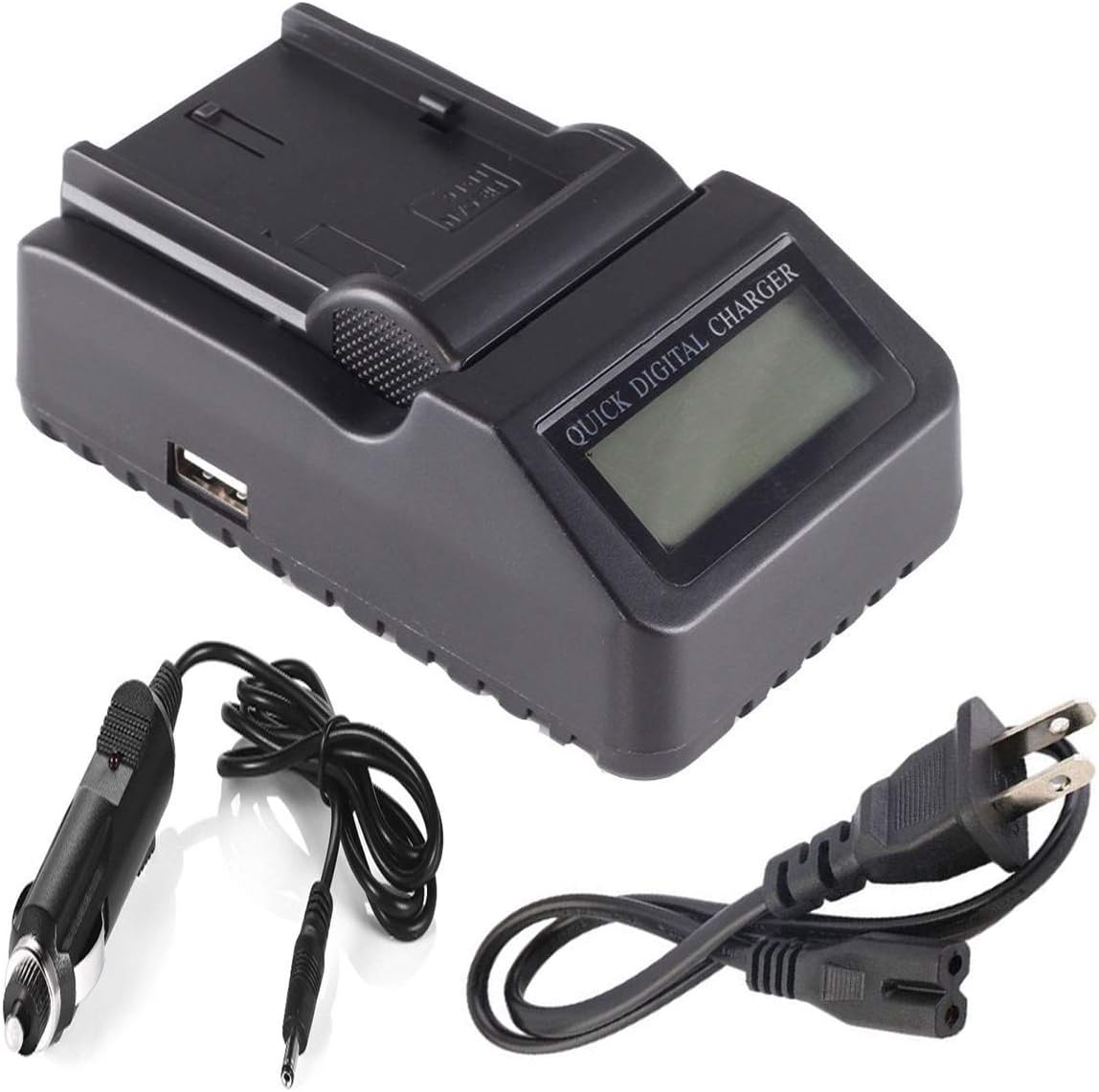 LCD Battery Charger for Sony NP-FH30, NP-FH40, NP-FH50, NP-FH60, NP-FH70, NP-FH100 InfoLITHIUM H Series