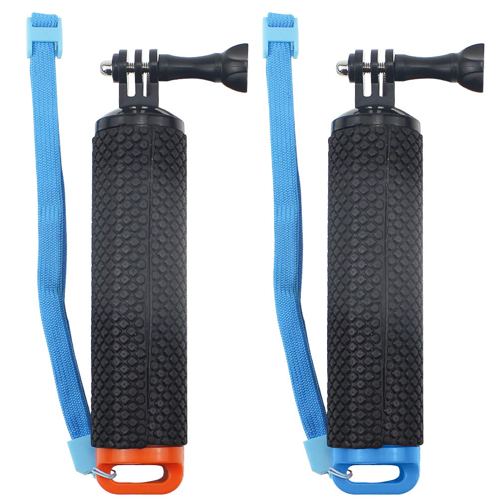 DXLing 2 Pieces Waterproof Floating Hand Grip Suptig Handle Floaty Handle Waterproof Floating Hand Tripod Mount & Floating Handle Grip for Action Cameras
