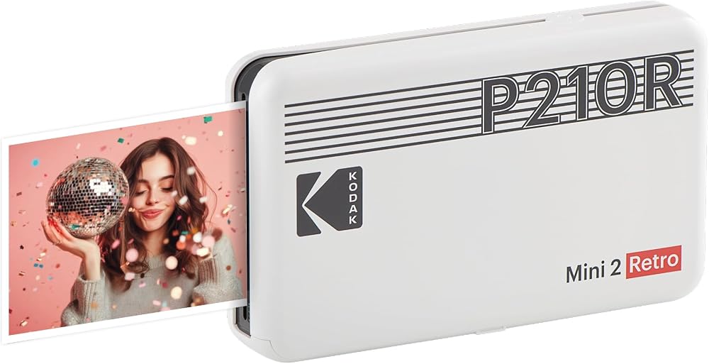 Kodak Mini 2 Retro 4Pass Portable Photo Printer 2.1 x 3.4 inches Black