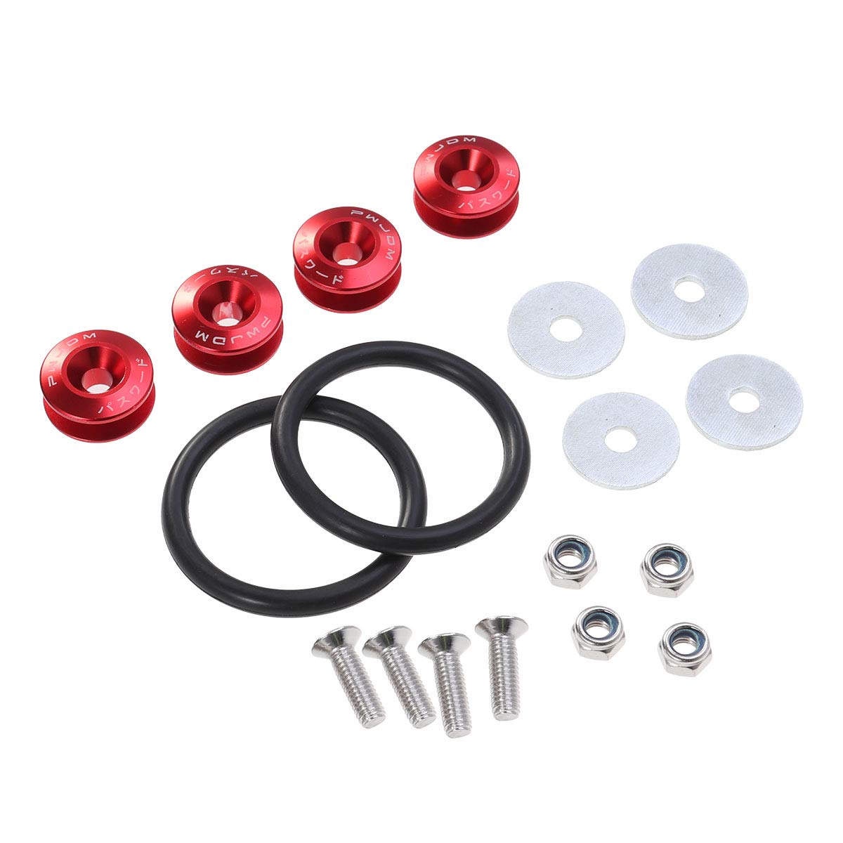 Vosarea Fastener Fixed Button Kit for Car Vehicles Front Rear Bumper Trunk Fender (Red)