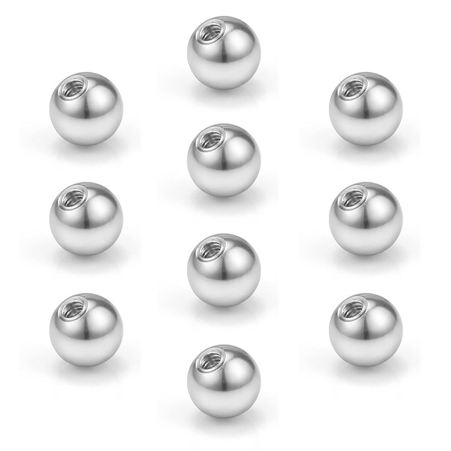 FECTAS 316L Surfical Steel Replacement Balls Body Jewelry Piercing Barbell Parts 14G