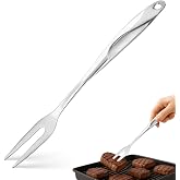 HANSGO 14.6" Stainless Steel Carving Fork for Meat, 2-Prong Serving &amp; Grilling Fork with Hanging Hole, Hollow Handle for Better Heat Reduction, Kitchen Utensil for Cooking &amp; Serving