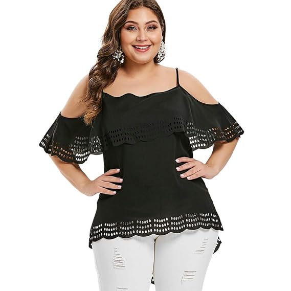 plus size open shoulder shirts