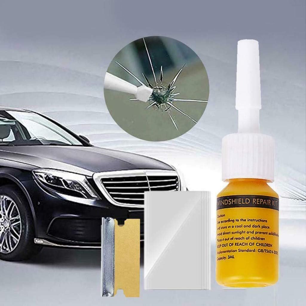 Car Windshield Repair Kit, Automotive Glass Repair Fluid Tools Curing Glue Car Window Glass Scratch Crack Repair For Automotive Glass Chips And Cracks (Yellow)