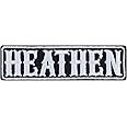 Heathen - Embroidered Iron on Patches for Motorcycle Bikers, Riders, Rockers | Sew on or Iron on Anti-Religion Applique Patches for Backpacks, Jeans, Jackets, Vest, Motorcycle Case 3.54X0.98 in