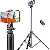 71'' Phone Tripod & Selfie Stick, Tripod for iPhone with Detachable Remote, Portable Phone Tripod Stand for Video Recording, 