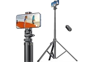71'' Phone Tripod & Selfie Stick, Tripod for iPhone with Detachable Remote, Portable Phone Tripod Stand for Video Recording, 