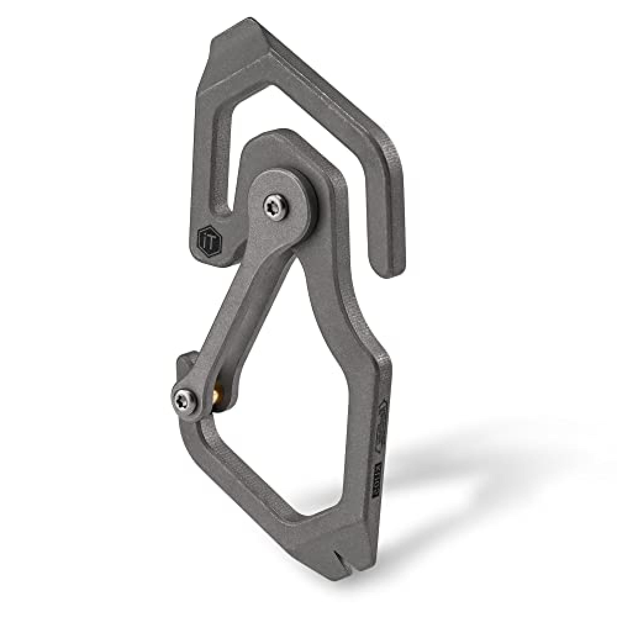 KeyUnity Titanium Carabiner Keychain 3-in-1 Multitool | Double-Ended Pry Bar with Nail Puller Everyday Carry Tool for Man Camping & Hiking