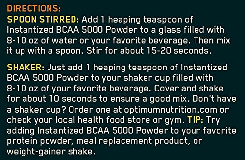 Optimum Nutrition Instantized BCAA 5000mg Powder, Unflavored, 345g