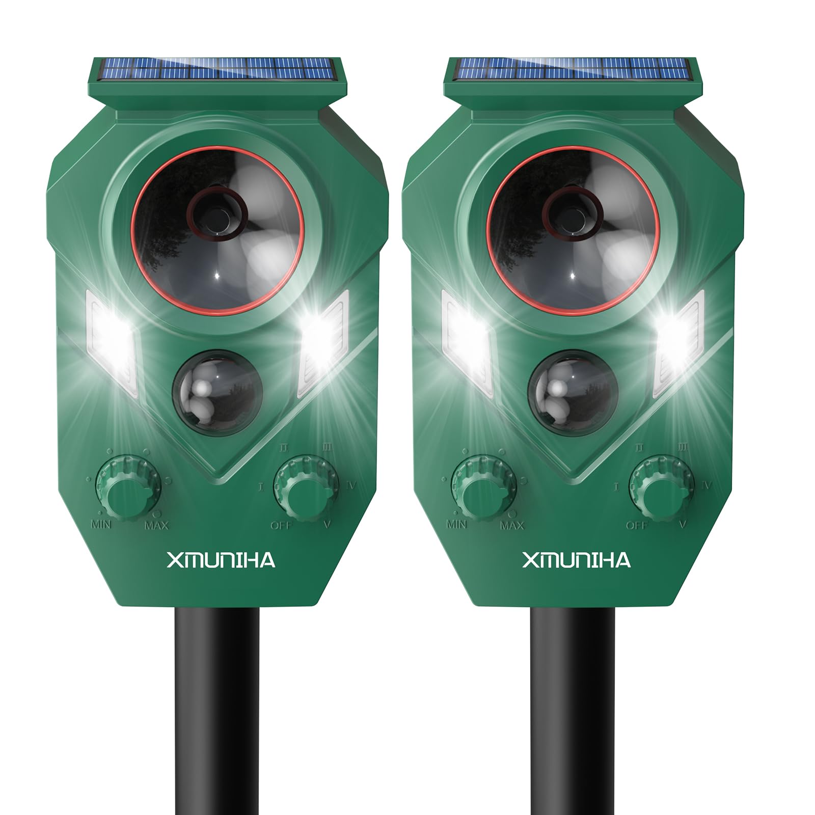 Photo 1 of Solar Ultrasonic Animal Repellent Outdoor, 2 Pack Deer Repellent for Yard with RIP Sensor, IP65 Waterproof Squirrels Repeller, Effective Deterrent Cat, Raccoons, Skunks, Rabbits